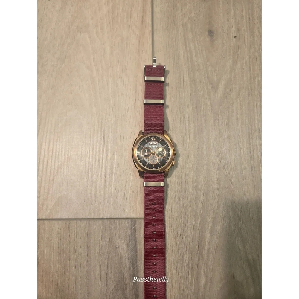 Bulova Watch Mens Classic 97B136 Chronograph Rose Gold Tone Quartz Date 43mm